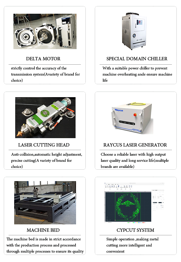 High Power Precision 1000w 1500w 2000w China Fiber Laser Cutting Machine Vysoce výkonný přesný 1000w 1500w 2000w čínský vláknový laserový řezací stroj