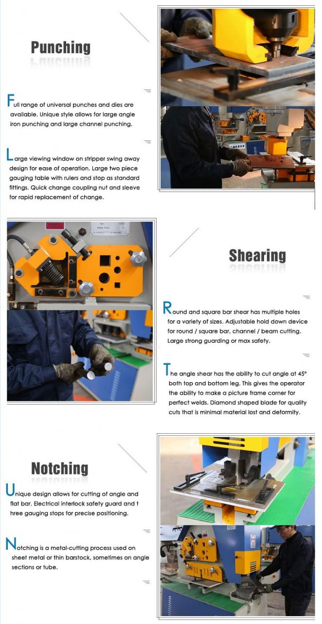 Hydraulic Ironworker 25Tunové ruční nářadí Hydraulický kombinovaný děrovací a řezací stroj