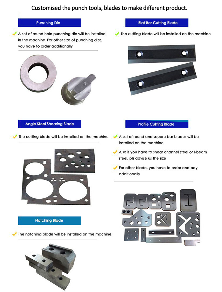 Hydraulic Ironworker 25 Ton Hand Tools Hydraulic Combined Punching And Cutting Machine Hydraulic Ironworker 25Tunové ruční nářadí Hydraulický kombinovaný děrovací a řezací stroj