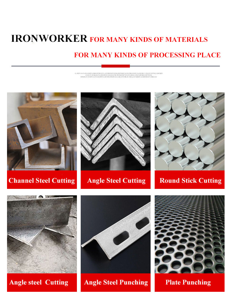 Hydraulic Ironworker 25 Ton Hand Tools Hydraulic Combined Punching And Cutting Machine Hydraulic Ironworker 25Tunové ruční nářadí Hydraulický kombinovaný děrovací a řezací stroj