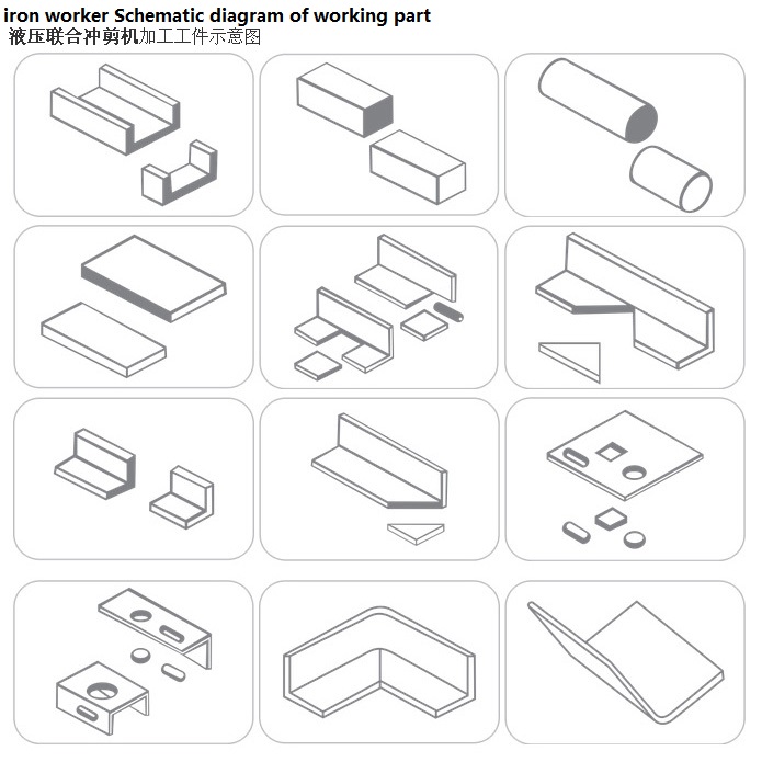 Hydraulický železářský stroj pro stříhání a děrování řady Q35y