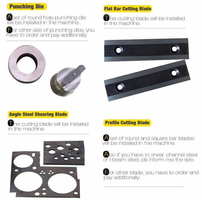 Multifunkční hydraulický žehlicí stroj řady Q35y kombinovaný stříhací a děrovací stroj